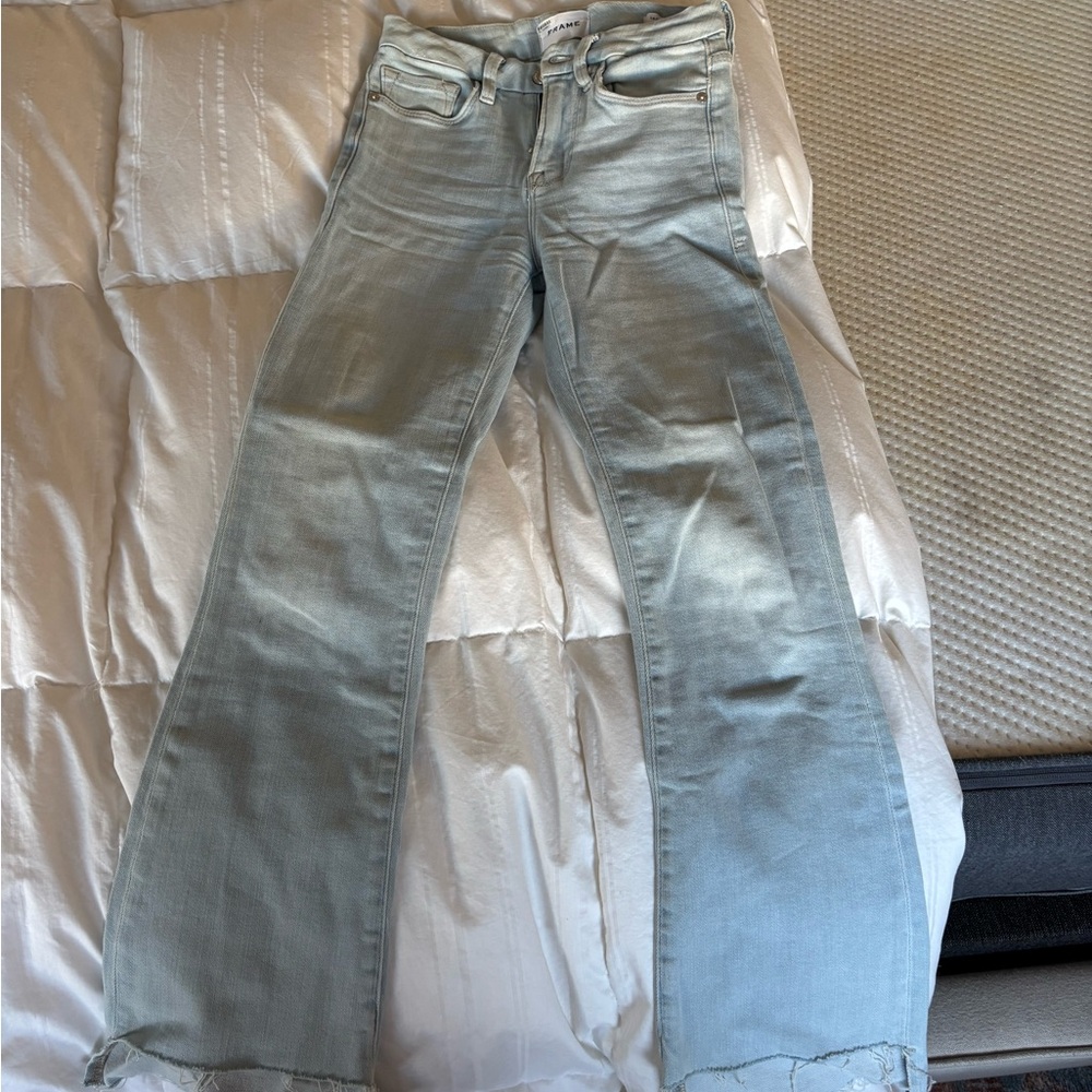 Frame Denim Le Crop Mini Boot - Light blue